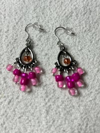 Image 2 of Pink Teardrop Earrings 