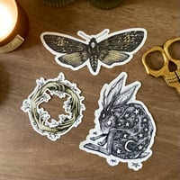 Image 1 of Moon Hare, Handfast & Death Moth Stickers