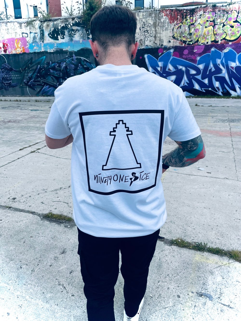 Image of White/Neon Pink Script Tee