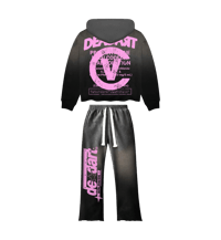 Image 2 of PINK ON BLACK SUN-DRIED ART FEIN SWEATSUIT