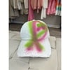 White green pink personalised hat 