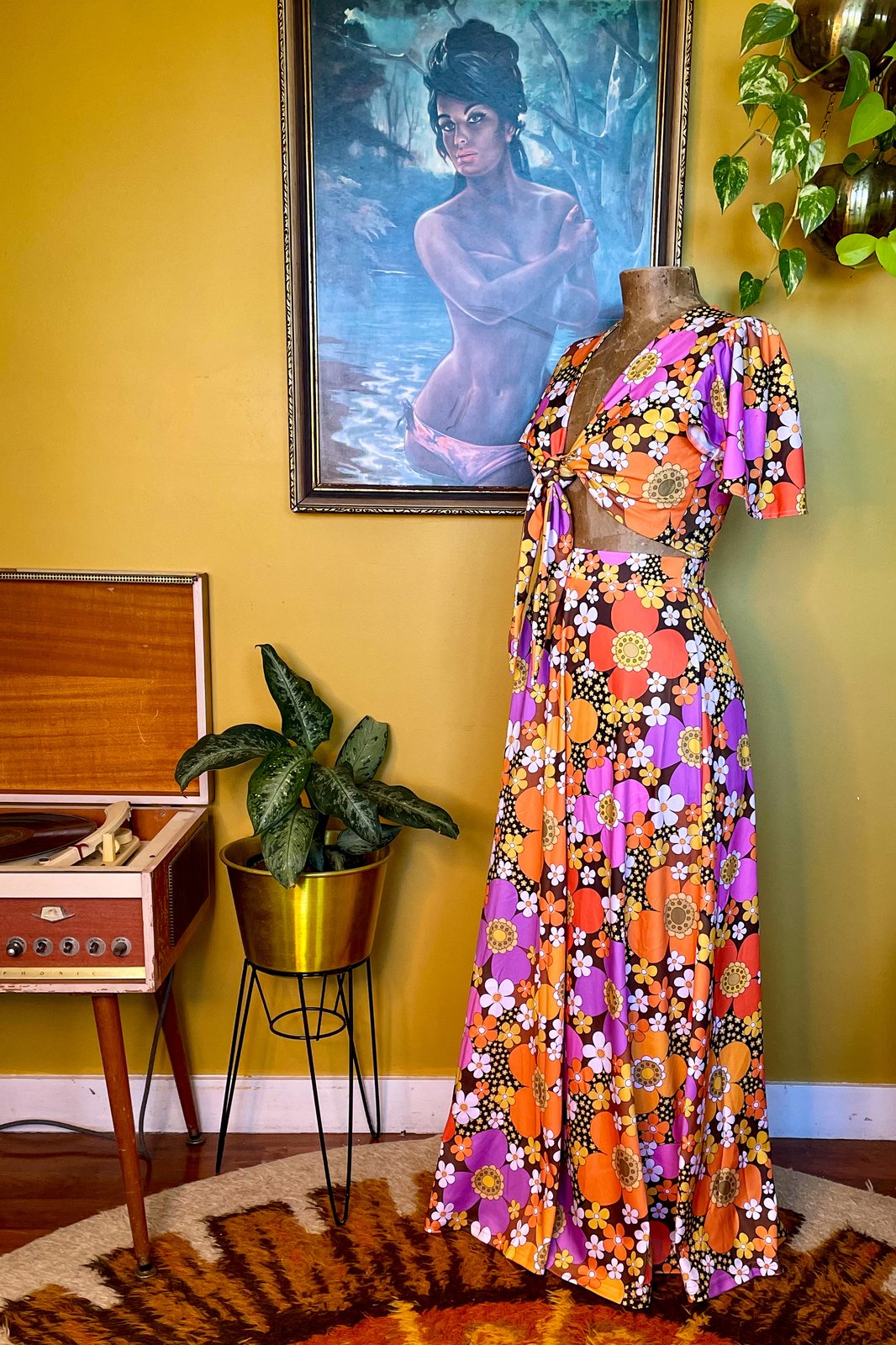 70's Floral Maxi Dress