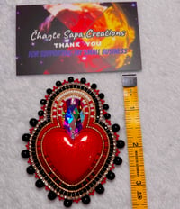 Image 9 of Hand Polished Red Heart Beaded Popsocket 