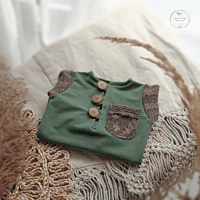 Image 2 of Boy romper - Callan - 9-12 months - army green and brown