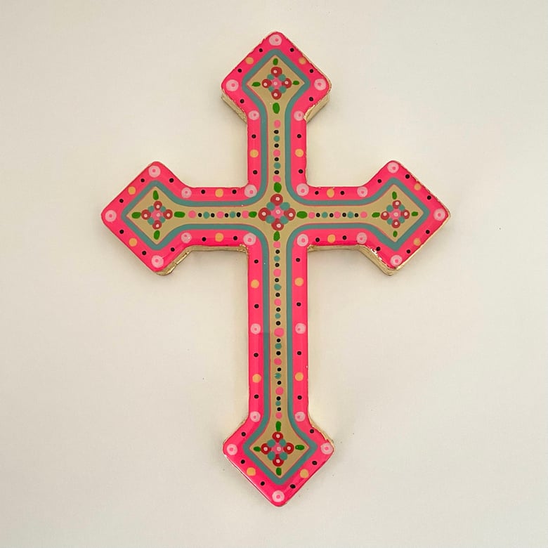 Image of Cosmic Cross Hot Pink/Aqua
