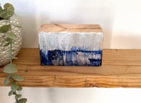 Image 6 of Tiny Silver Fence Landscape on wooden block