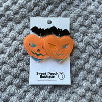 Image 2 of Heart Jack o’Lantern Studs