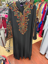 Image 2 of Embroidered kaftan abaya dress with matching scarf