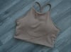 Elevate High Neck Sports Bra- Coffee