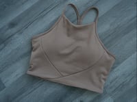 Image 1 of Elevate High Neck Sports Bra- Coffee