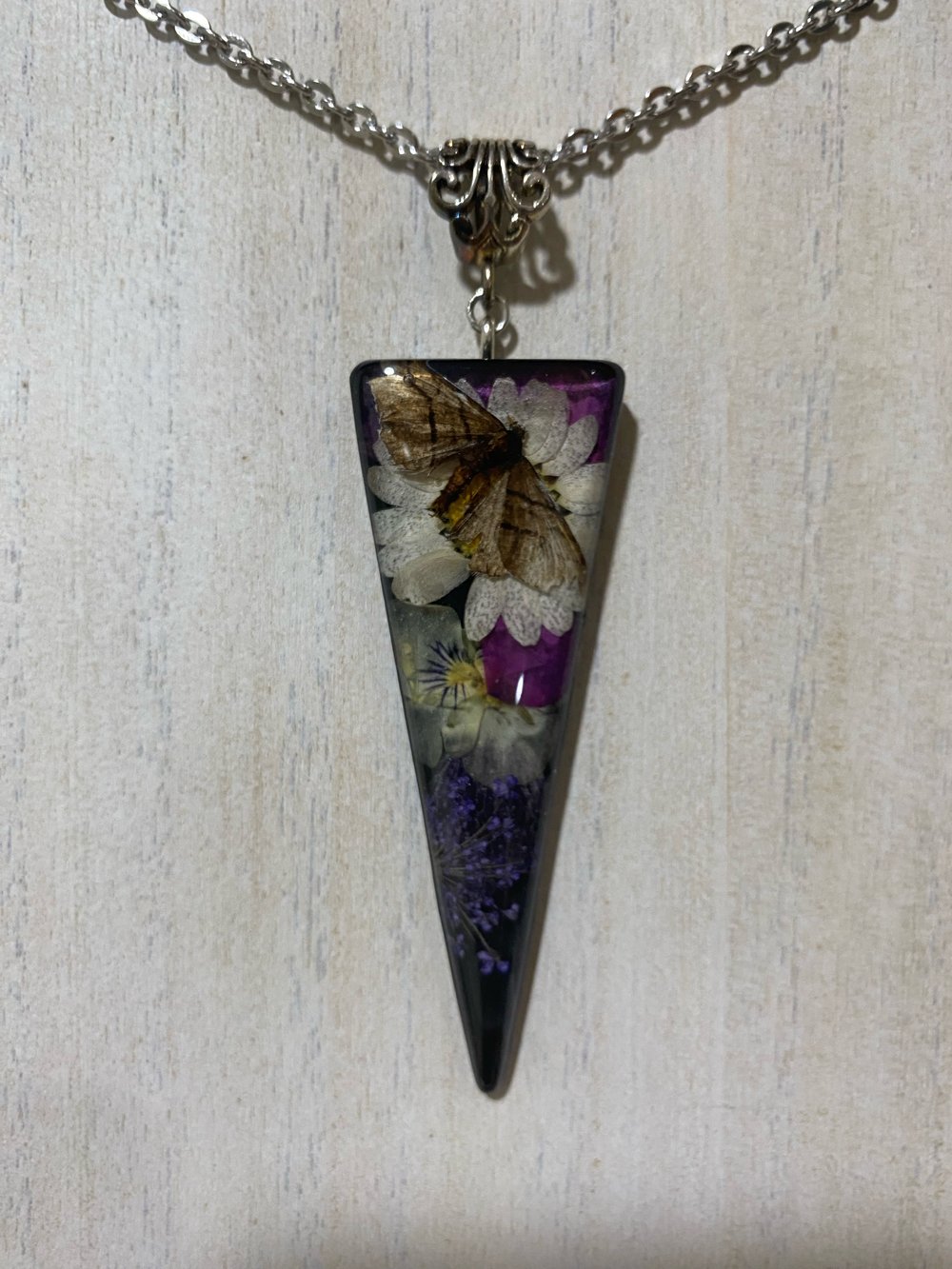 Moth Floral Pendant