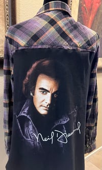 Vintage Purple/Black Flannel Shirt Neil Diamond