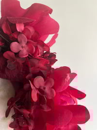 Image 2 of Magenta flower trail headpiece