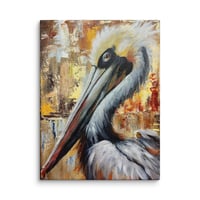 Image 1 of Close Up Pelican Canvas