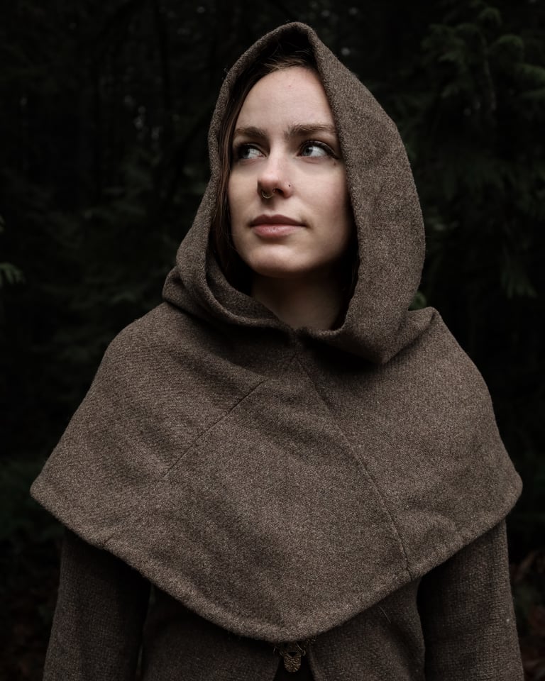 Medieval Hood - Midweight Brown Twill Image 3