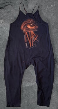 Image 2 of “MEDUSA” CUSTOM BLEACH PAINTED BAGGY ROMPER SMALL