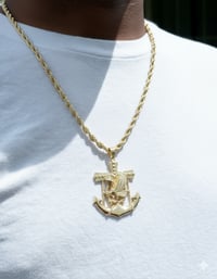 Image 1 of Anchor Eagle Pendant With 4mm (22”) Rope Chain –Necklace for Men