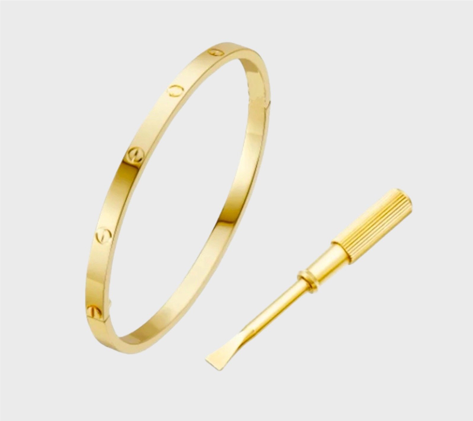 18K Gold Stainless Steel Love Dupe Bracelet 10 2024 Stone With Screwdriver SIZE 16cm