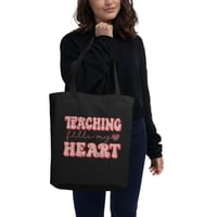 Image 2 of Teaching fills my heart Medium Size Tote Bag  