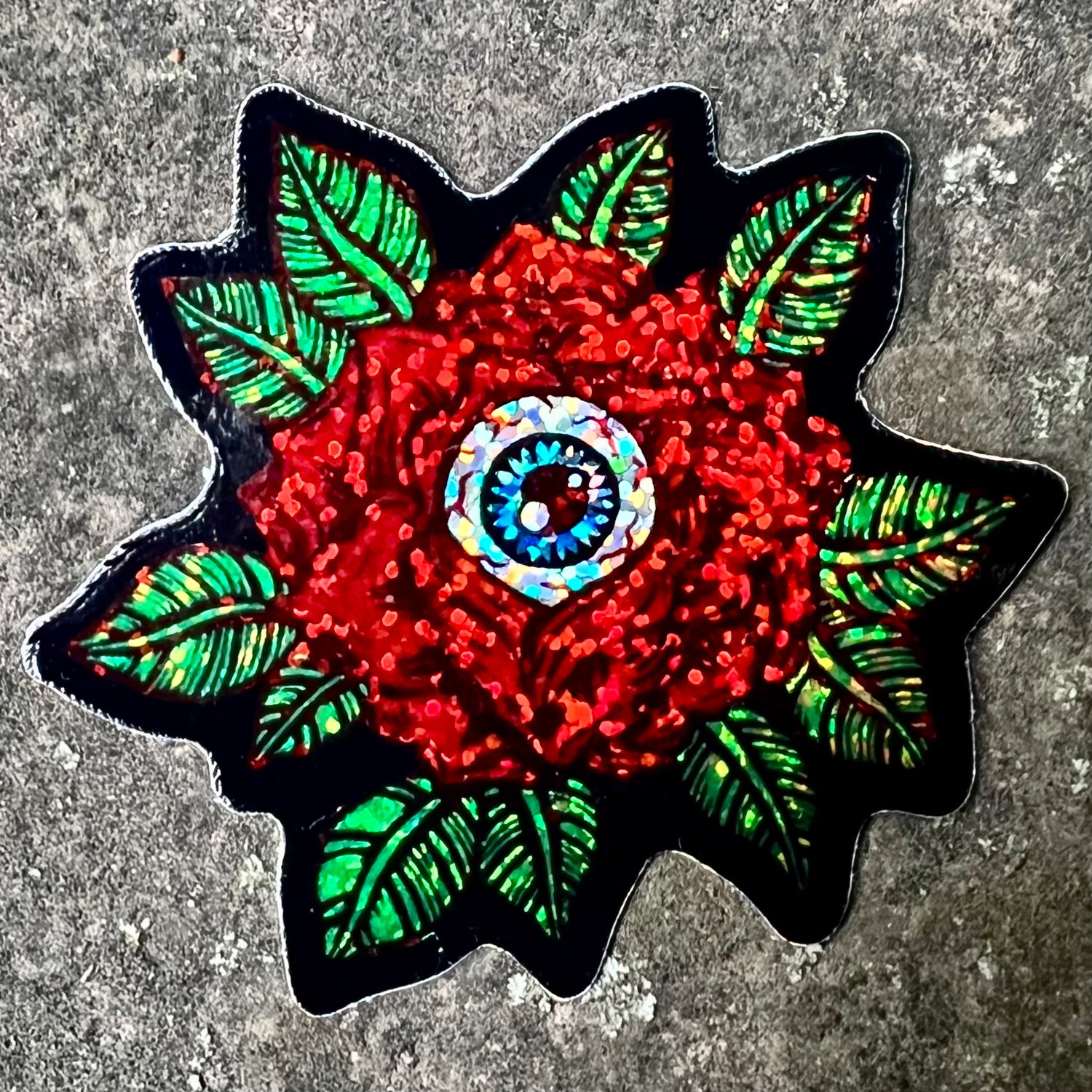 Image of Rose-Eye glitter sticker