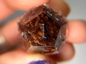 Image of Walnut wood shavings (preorder) 7-piece dice set for TTRPG