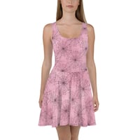 Image 1 of Pink & Black Spiderwebs Goth/Punk/Kawaii/Pastel Skater Dress