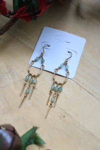 Image 4 of Mini Brass + Crystal Chandelier Earrings