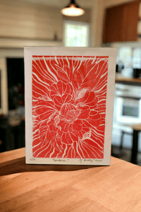 Image 2 of Gardenia, Lino Print