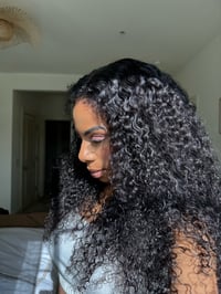 Image 4 of 22 inch 8x5 CURLY LACE CLOSURE WIG with KINKY CURLY EDGES 