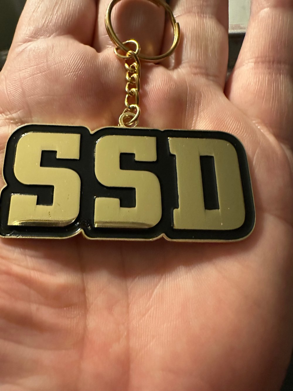 Large Gold SSD Logo Metal Keychain 