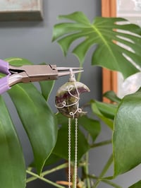 Image 4 of Unakite  Silver  Moon Necklace 