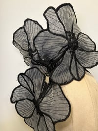 Image 2 of Black organza flowers headpiece #2