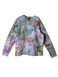 Image 2 of ♻️ UPCYCLED L Unisex Textured Pullover in Rustic Blooms Ice Dye