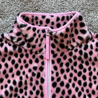 Image 3 of UGG MARLENE SHERPA JACKET ANIMALIA WOMENS SIZE MEDIUM FULL ZIP PINK BLACK NEW