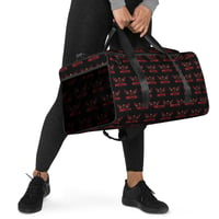 Image 1 of BOSSFITTED Black and Red AOP Duffle 