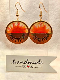 Image 1 of Handcrafted Resin Sun Earrings 