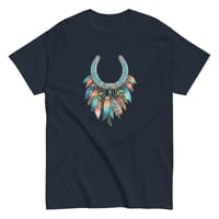 Image 3 of Unisex classic tee, Feathers and  Turquoise Horseshoe Tee, Western
