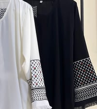 Image 4 of Off White Keffiyeh Inspired Abaya