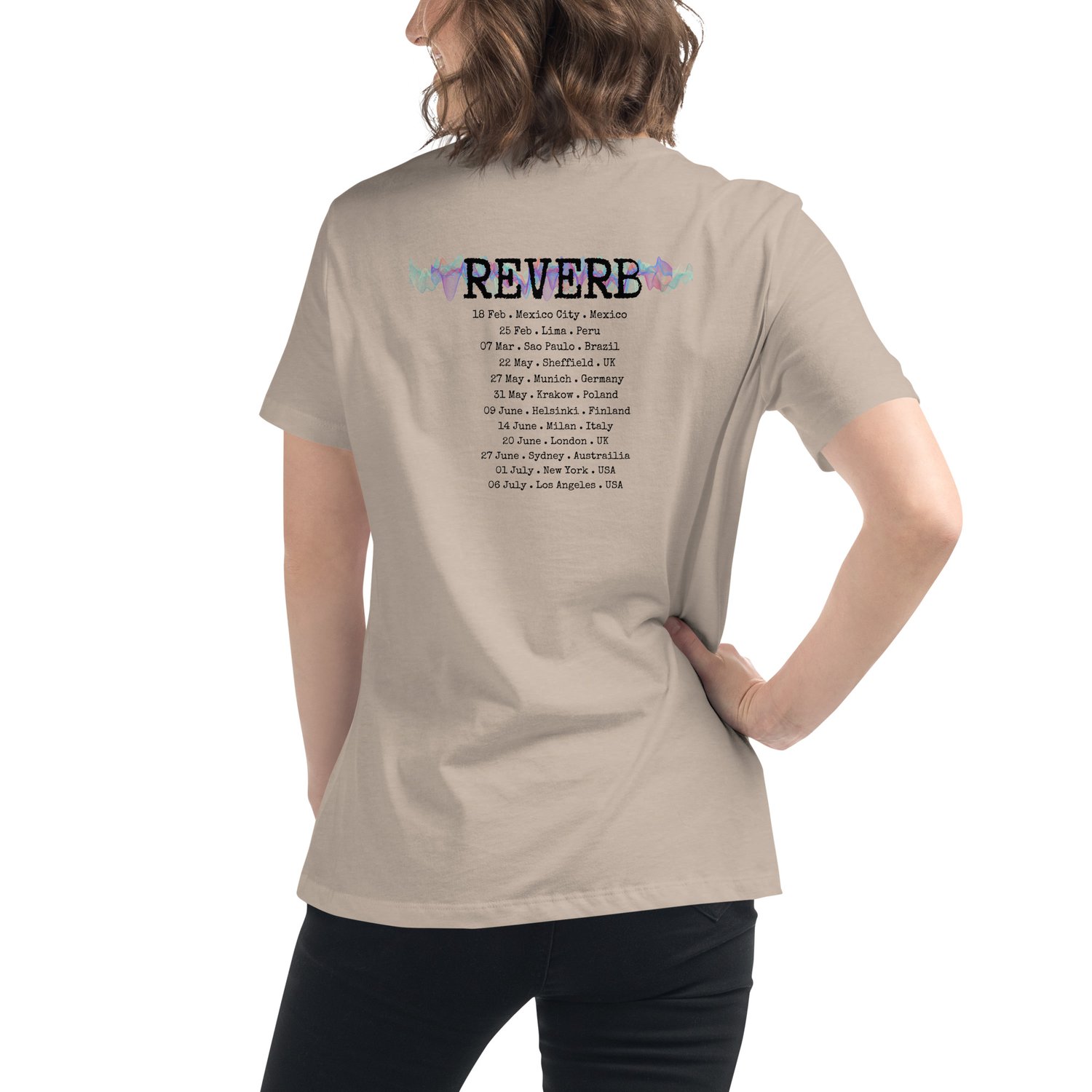 Image of Women's Relaxed T-Shirt Reverb tour tshirt 