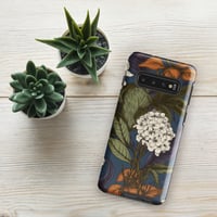 Image 2 of Art Nouveau Inspired Blue, Orange and White Boho Hippie Floral Sketch Tough case for Samsung®