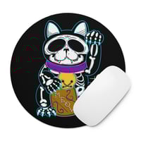 Lucky cat Round mouse pad