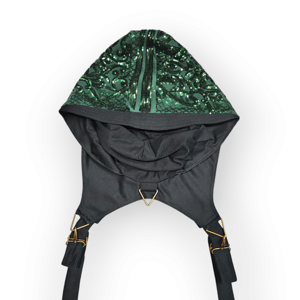 Image of Forest Green Sequin Ninja Hood