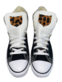 CHEETAH LEATHER SHIELD CLASSIC WHITE HIGH CHUCKS