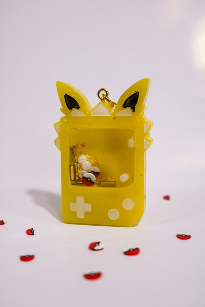 Image of Yellow Poke Custom Resin Shaker Keychain