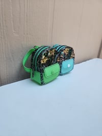 Image 2 of Leopard mini backpack keychain