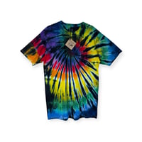 Image 1 of M Adult Combed Cotton Tee in Rock-n-Roll Spiral Tie Dye