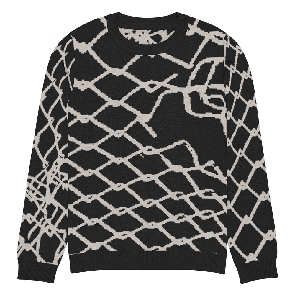 Hole in Knitted crew neck sweater