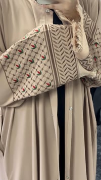 Image 2 of Nude Keffiyeh Inspired Abaya