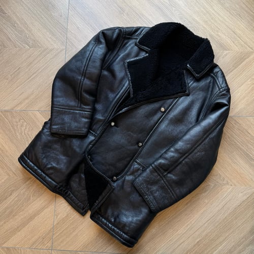 Image of 1980s Valentino Leather Shearling Jacket, Size XL
