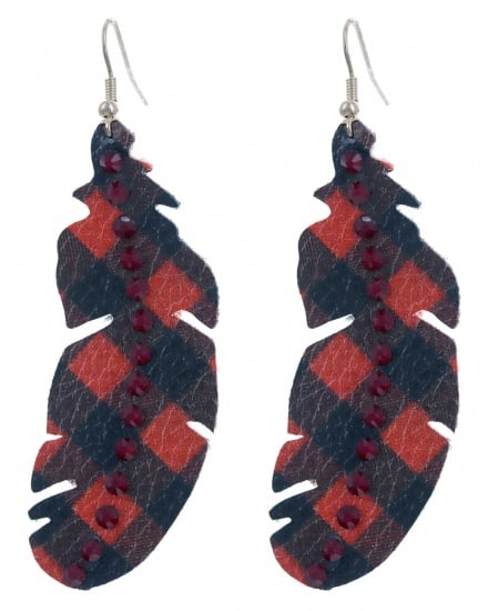 Image of Leather Leaf  Earrings 